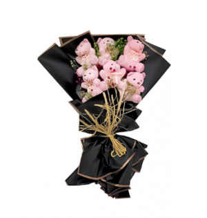 Pembe Ayıcık Buketi (~60 cm)